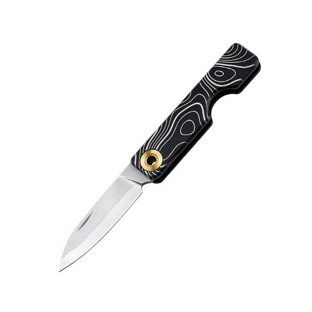 TGQ58 Topo Pattern Titanium VG10 Steel Mini Folding Cutter