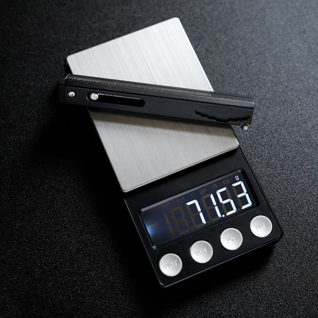 TGFL07 Black Titanium Alloy Multi‑Function Sliding Marking Ruler EDC Tool