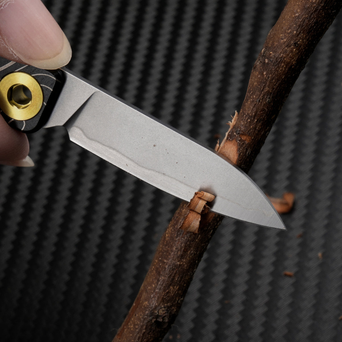 TGQ58 Topo Pattern Titanium VG10 Steel Mini Folding Cutter