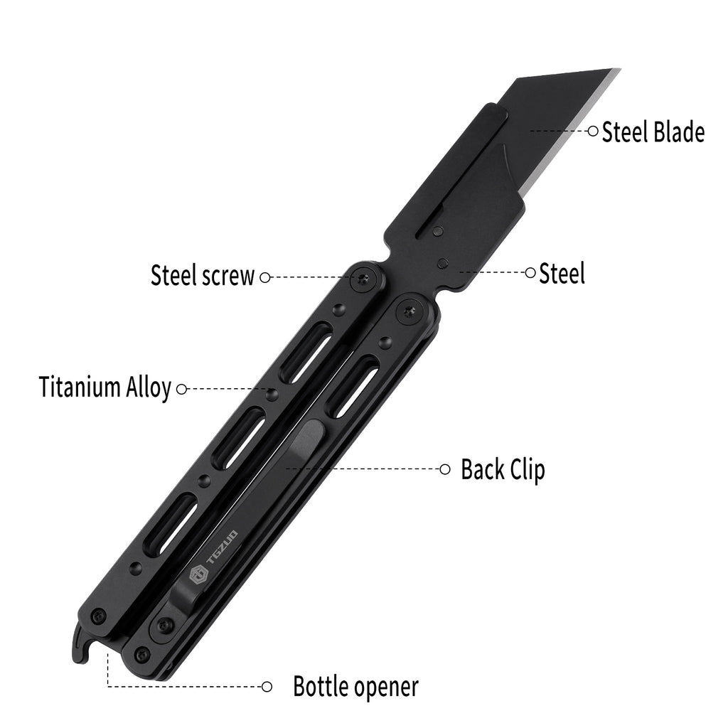 TGQ19 Titanium Black Pocket Folding Utility Cutter