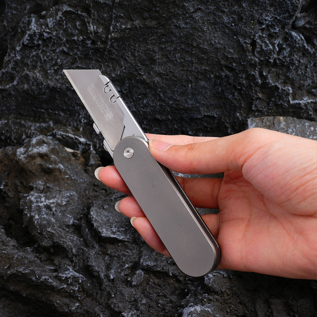 TGQ40 Titanium Stonewash Pocket Folding Utility Cutter