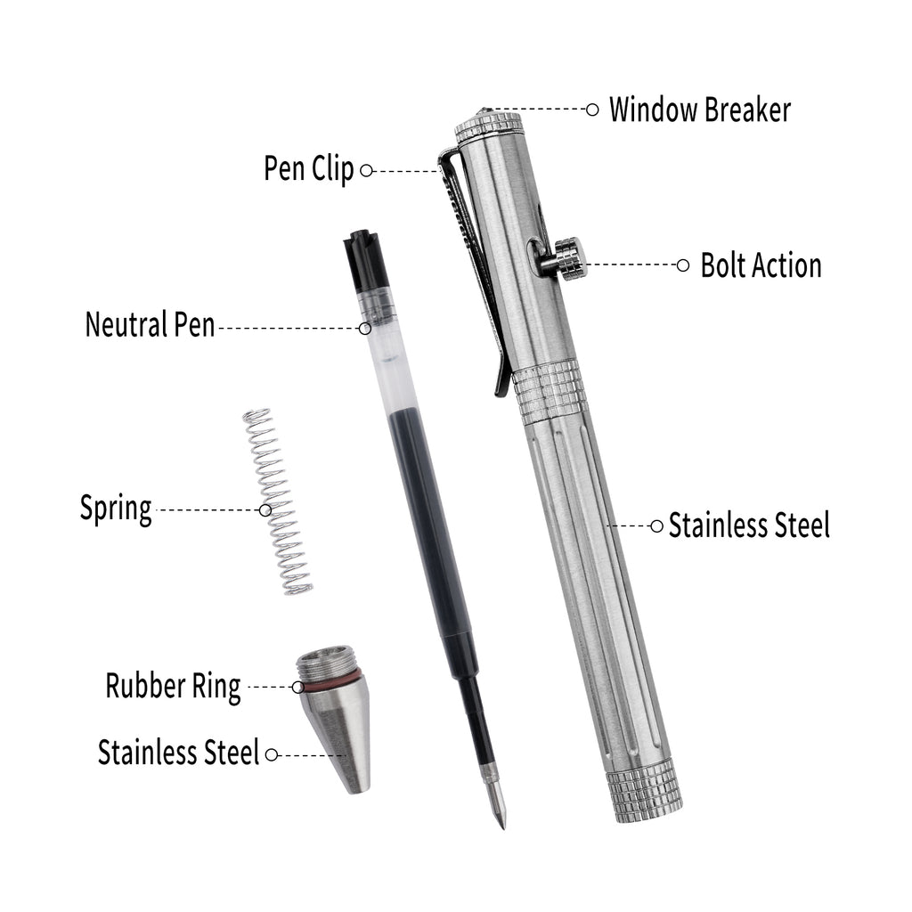 TGF10 Bolt Action Stainless Steel Tactical Pen