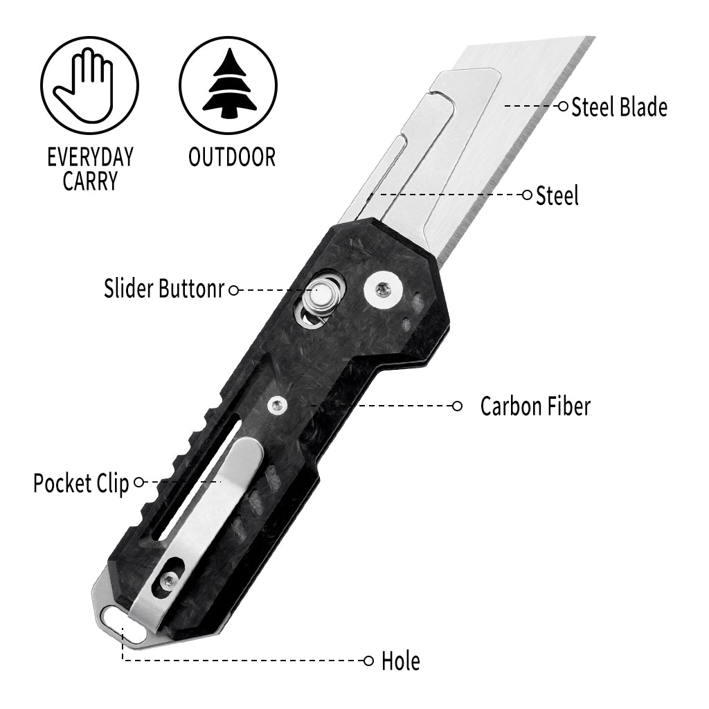 TGQ56 Carbon Fiber Pocket Folding Utility Cutter