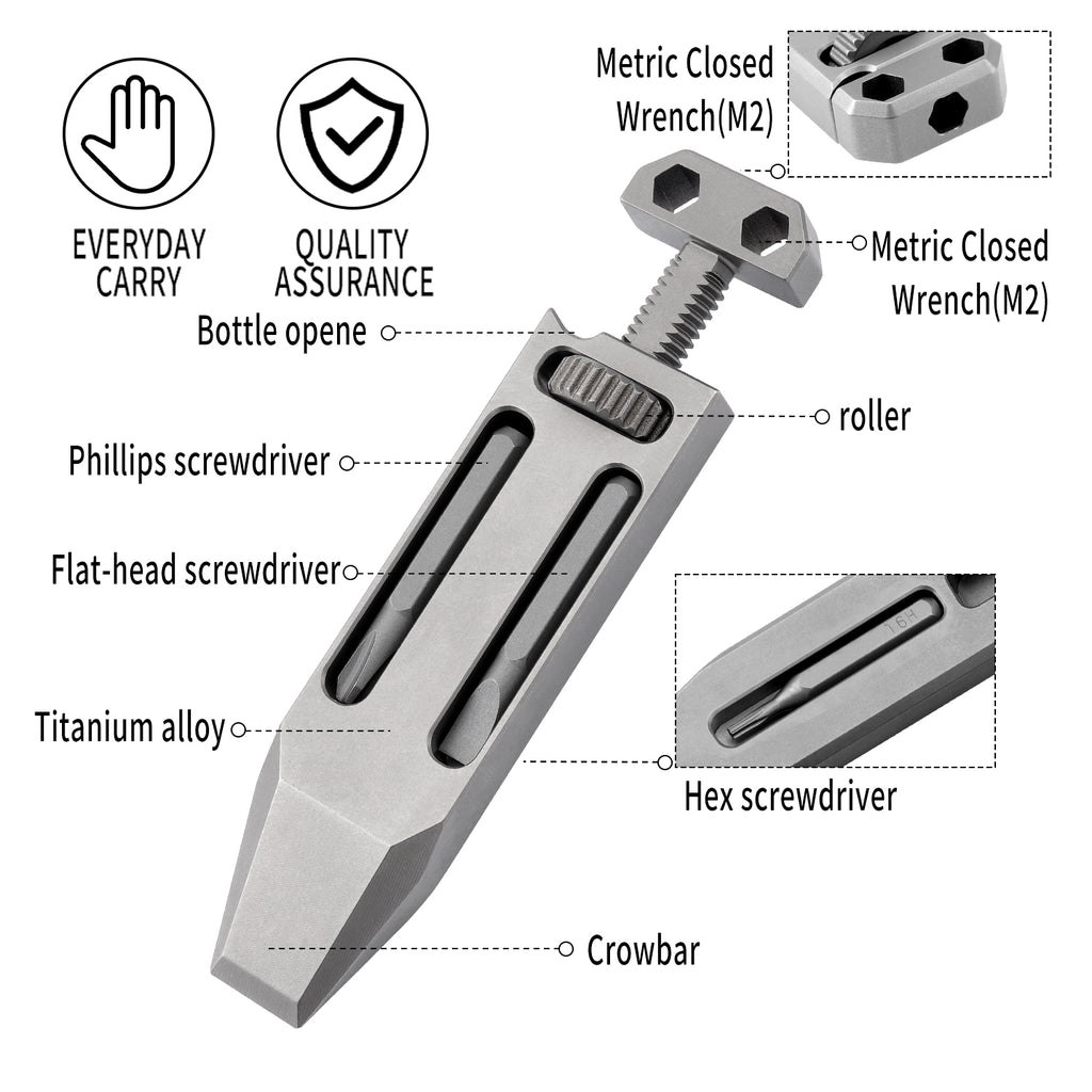 TGZUO Titanium Alloy EDC Pocket Multi‑Tool TGFC07