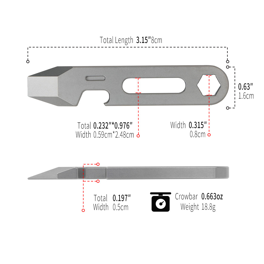 WC03 Titanium Alloy Pry Bar