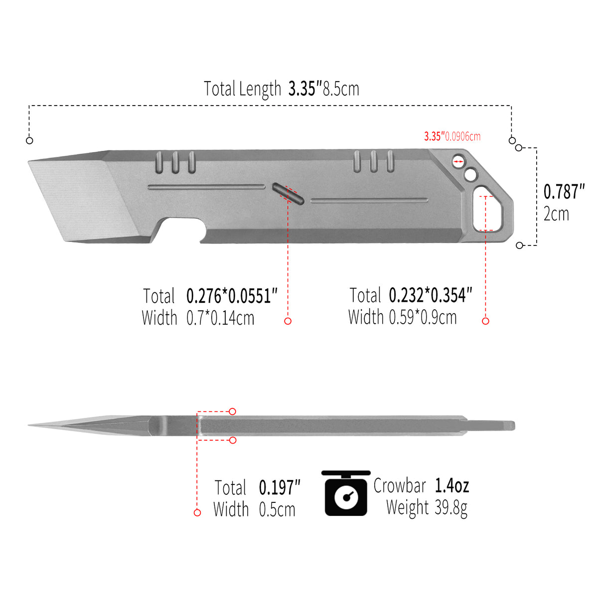 WC01C Titanium Alloy Pry Bar