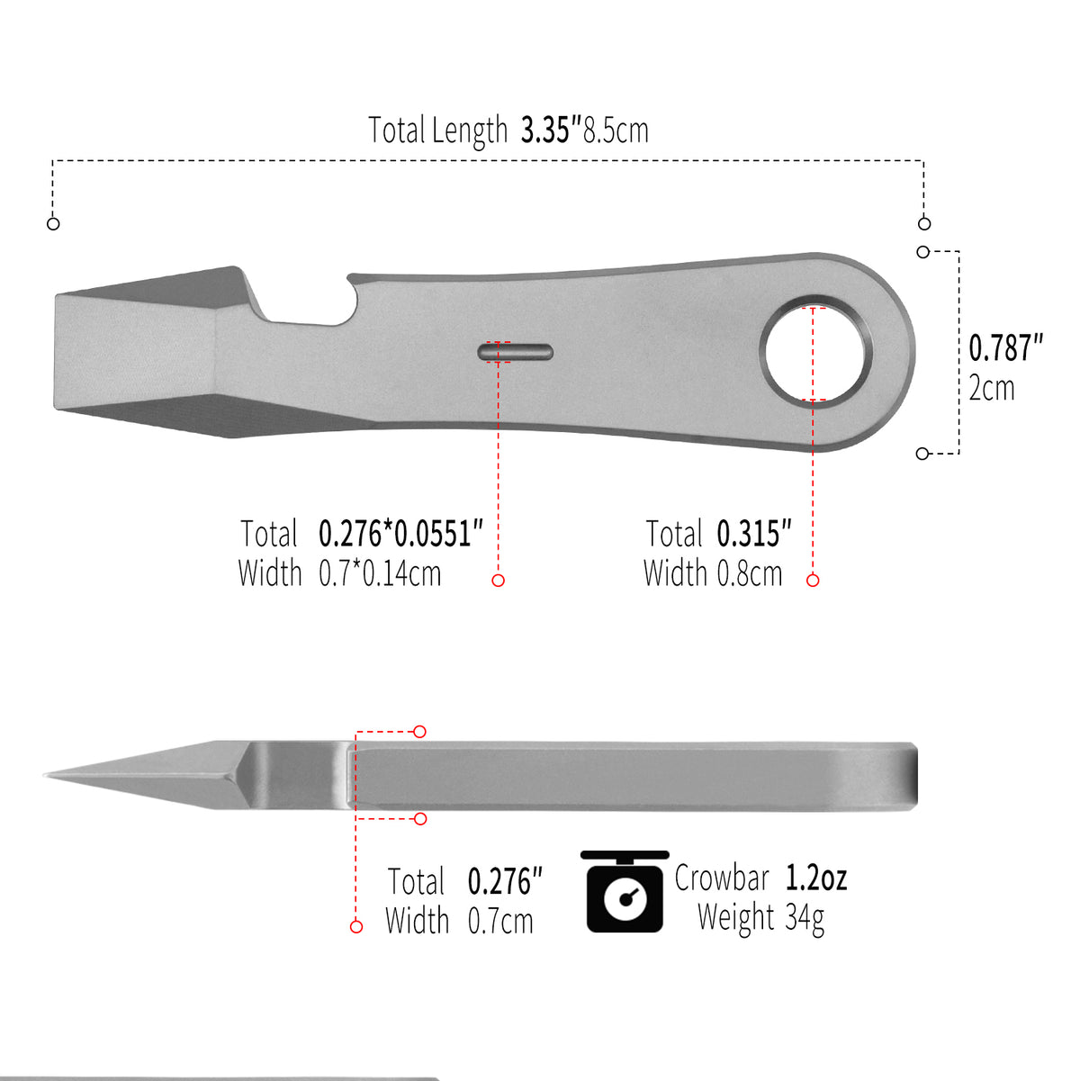 WC01B Titanium Alloy Pry Bar
