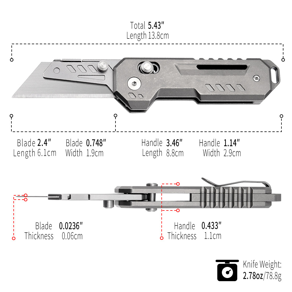 TGQ56 Titanium Stonewash Pocket Utility Cutter