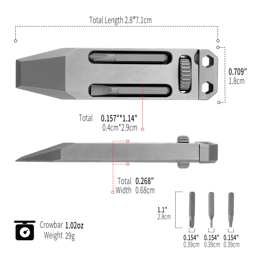 TGZUO Titanium Alloy EDC Pocket Multi‑Tool TGFC07