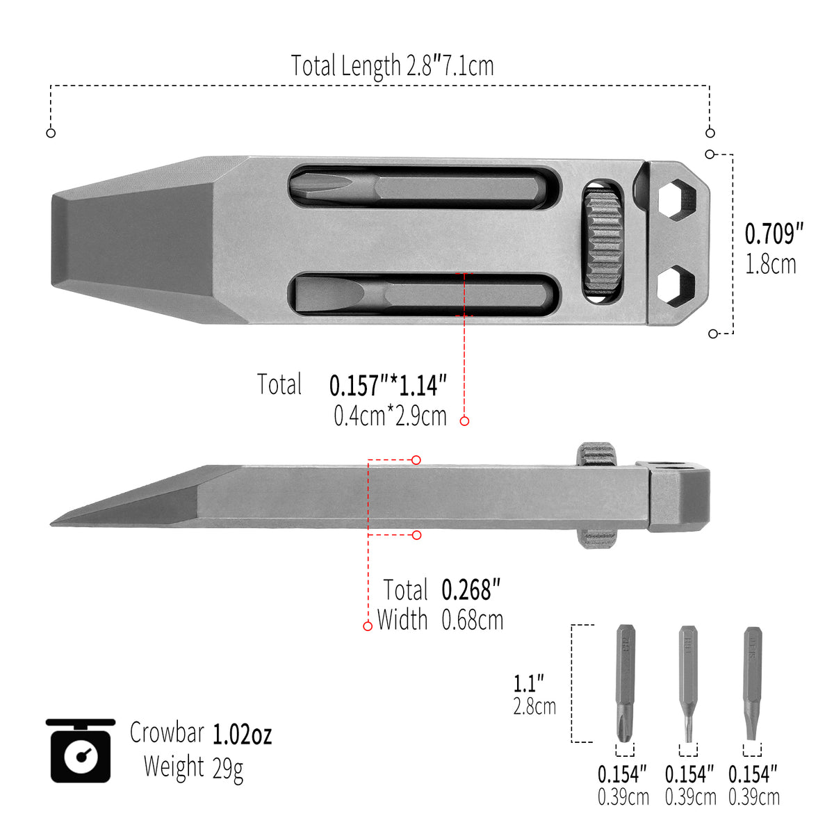 TGZUO Titanium Alloy EDC Pocket Multi‑Tool TGFC07