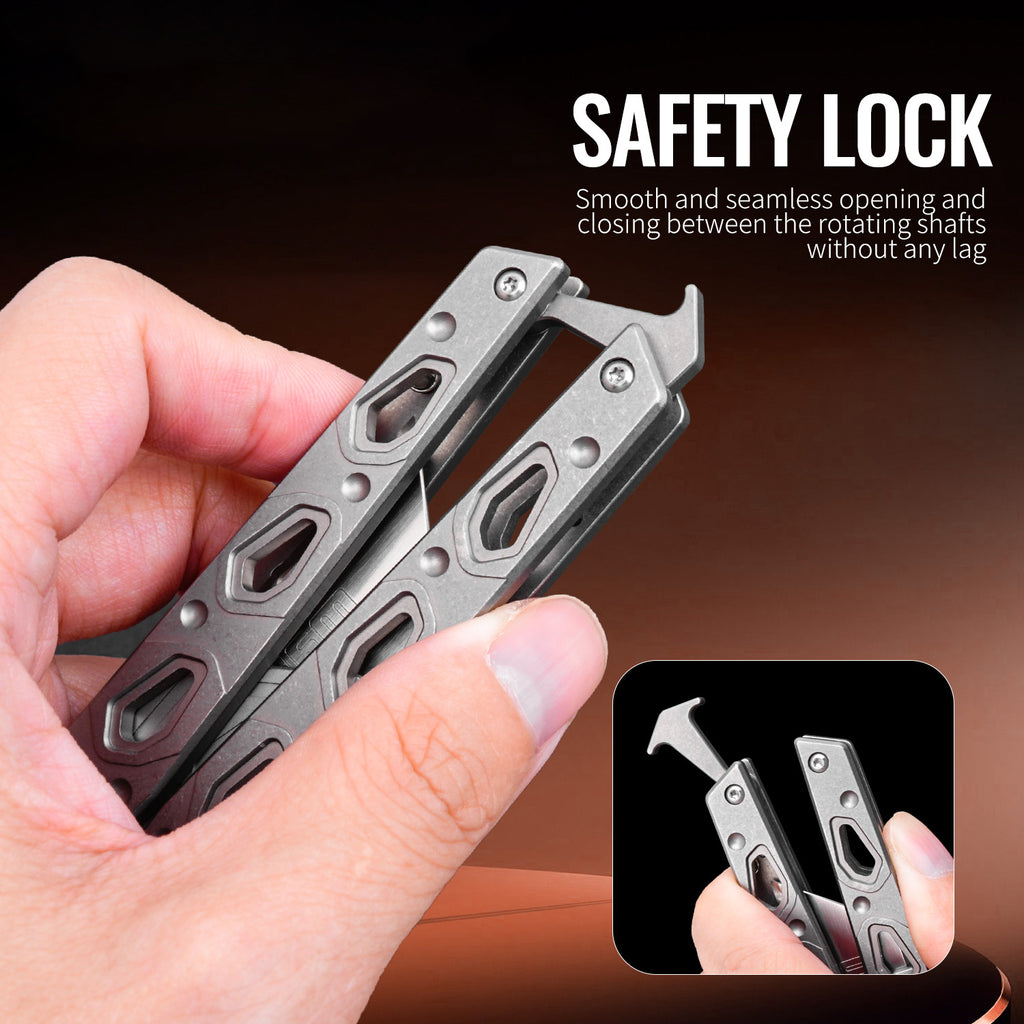 TGQ49 Titanium Stonewash Pocket Folding Utility Cutter