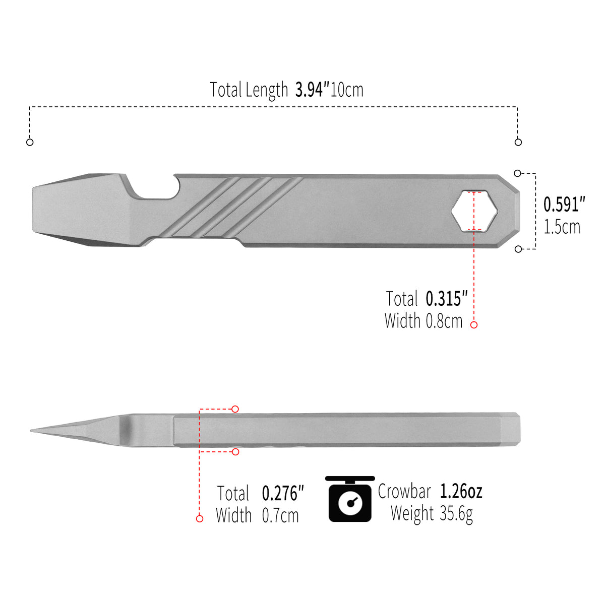 WC01D Titanium Alloy Pry Bar
