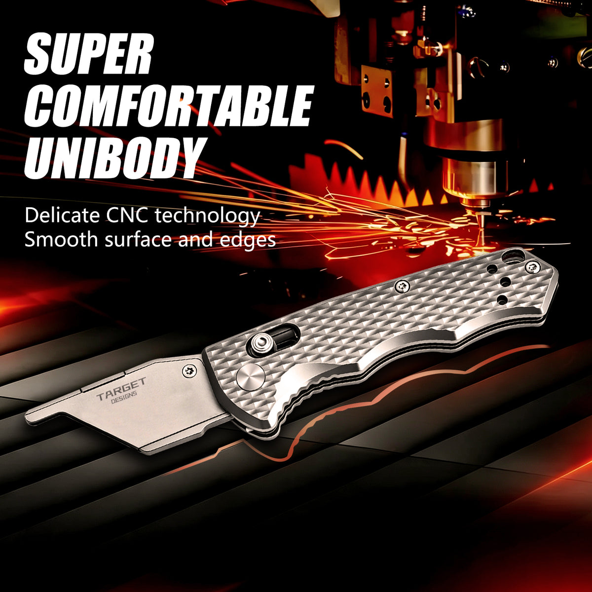 TGQ53 Titanium Diamond Texture Folding Utility Cutter