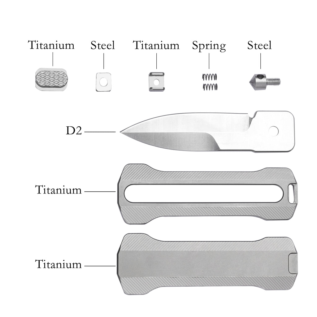 TGQ26 Titanium Gray D2 Steel Pocket Utility Cutter