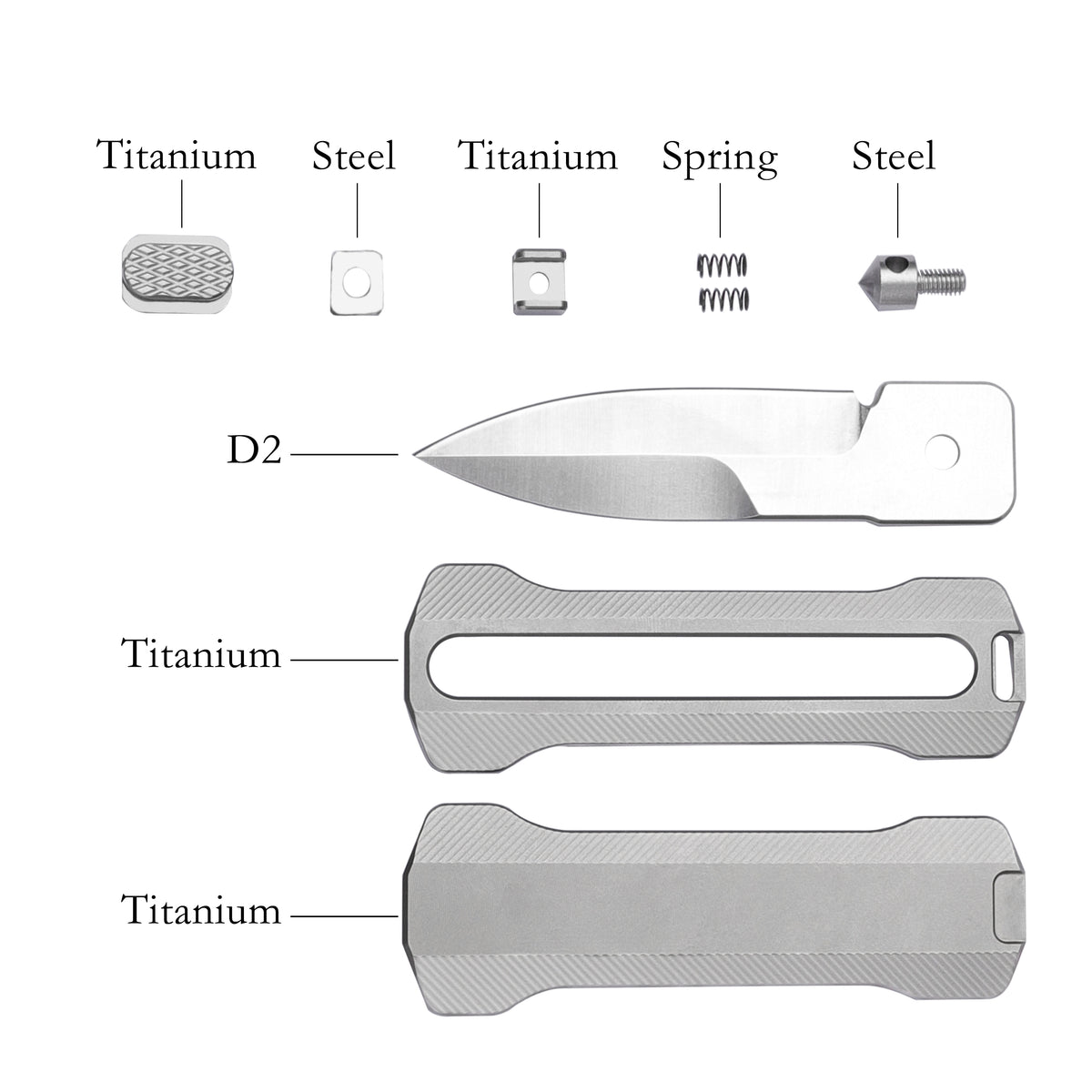 TGQ26 Titanium Gray D2 Steel Pocket Utility Cutter