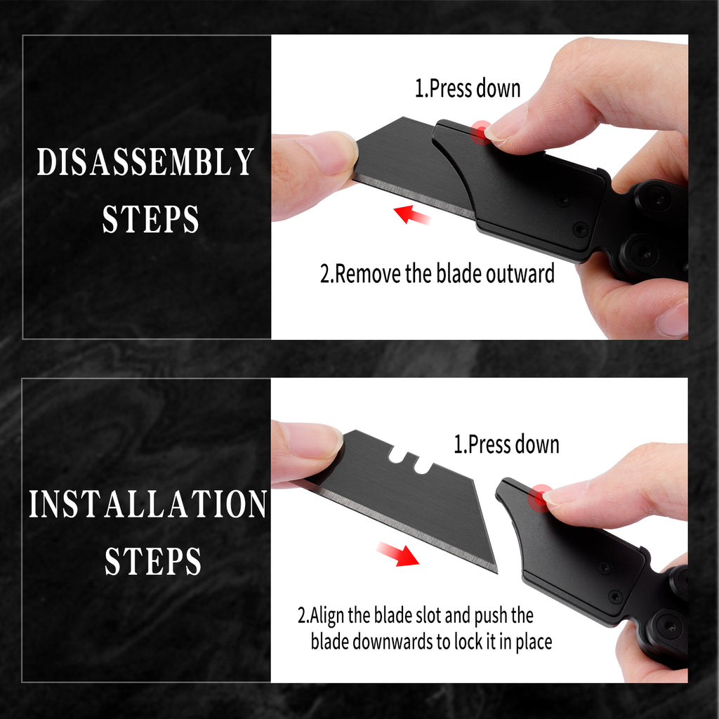 TGQ19 Titanium Black Pocket Folding Utility Cutter