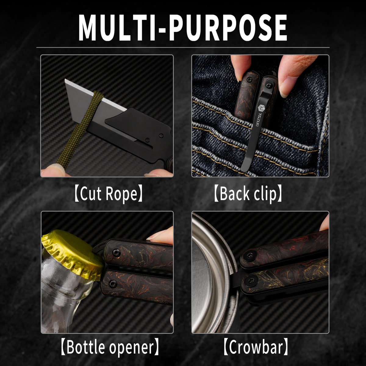 TGQ19 Pro Carbon Fiber & Titanium Multi-function Utility Cutter