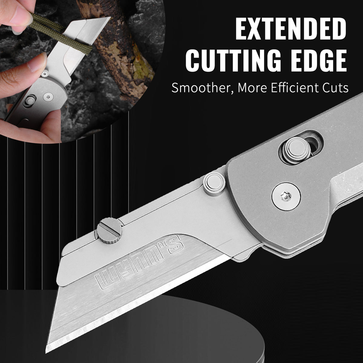 TGQ51 Titanium Stonewash Pocket Folding Utility Cutter