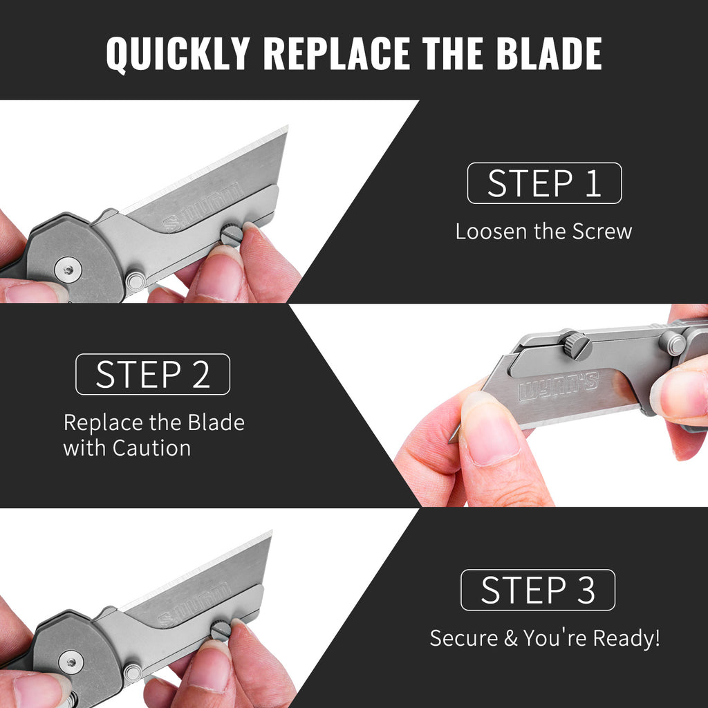 TGQ51 Titanium Stonewash Pocket Folding Utility Cutter
