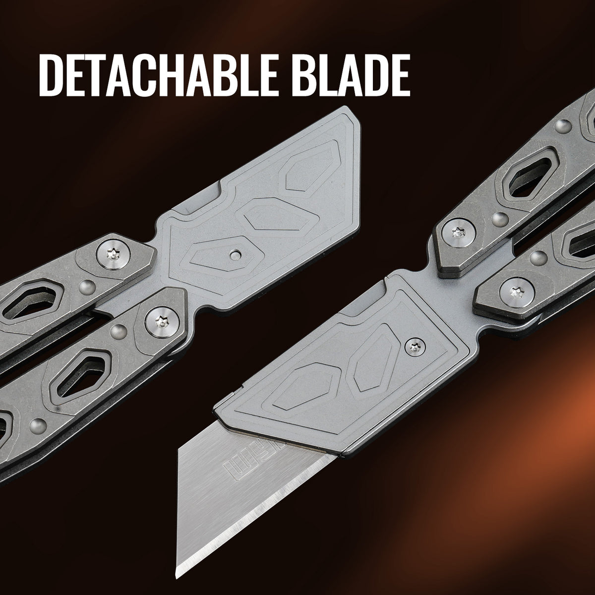 TGQ49 Titanium Stonewash Pocket Folding Utility Cutter