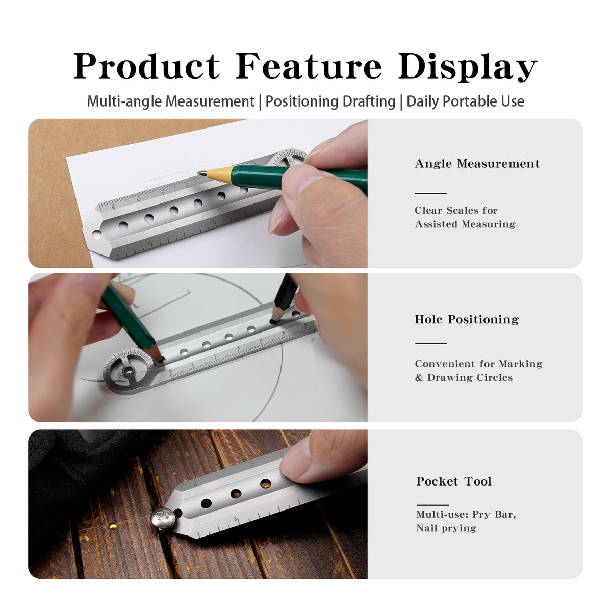 TGS01 Titanium Alloy Multi‑Tool Ruler