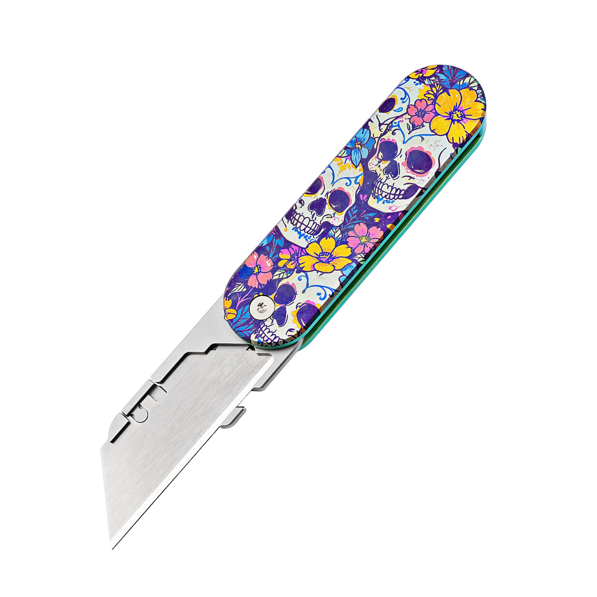 TGQ40 Magnetic Devill Skeleton Flowers Titanium Folding Cutter