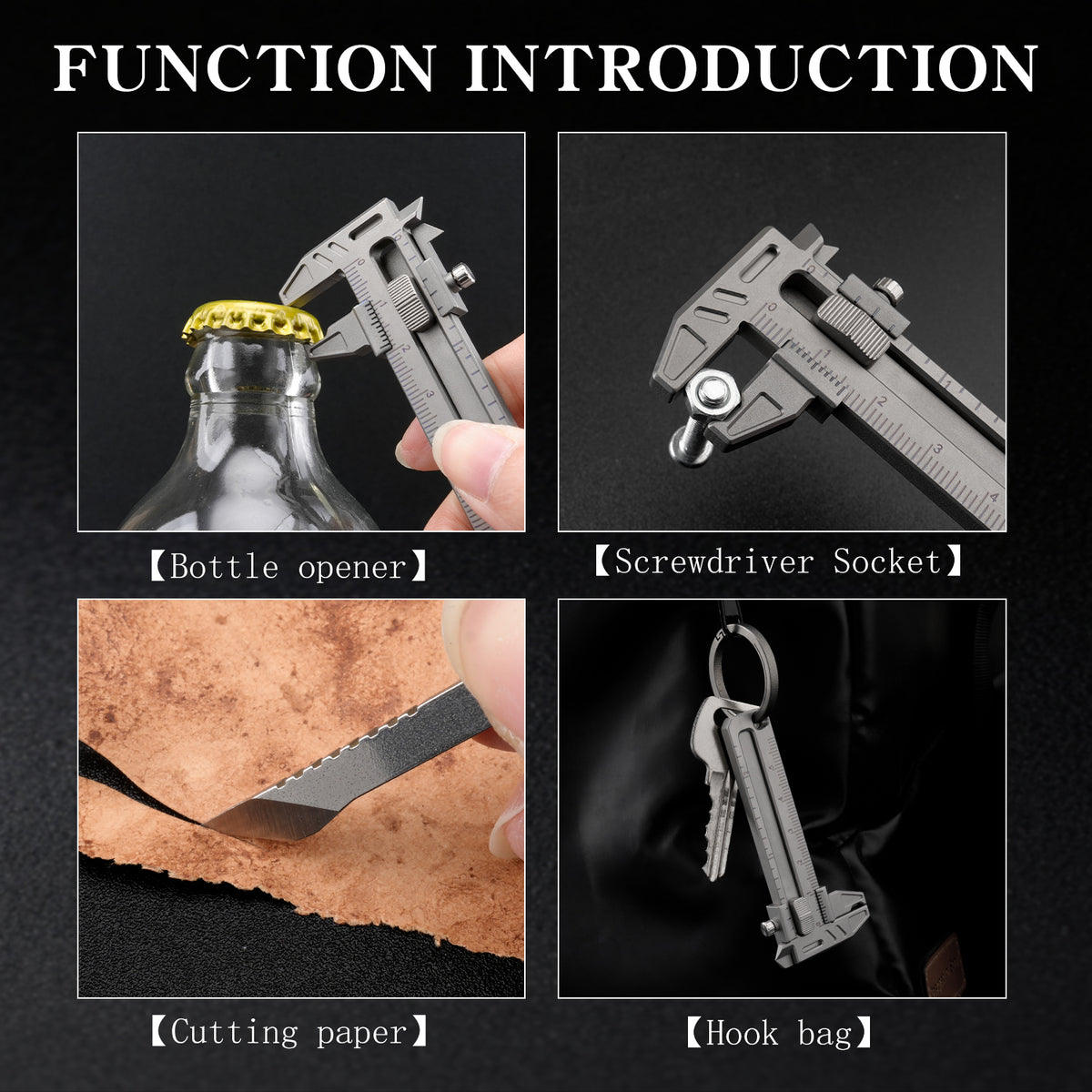 TGFL08 Grey Titanium Vernier Caliper EDC Multi Tool